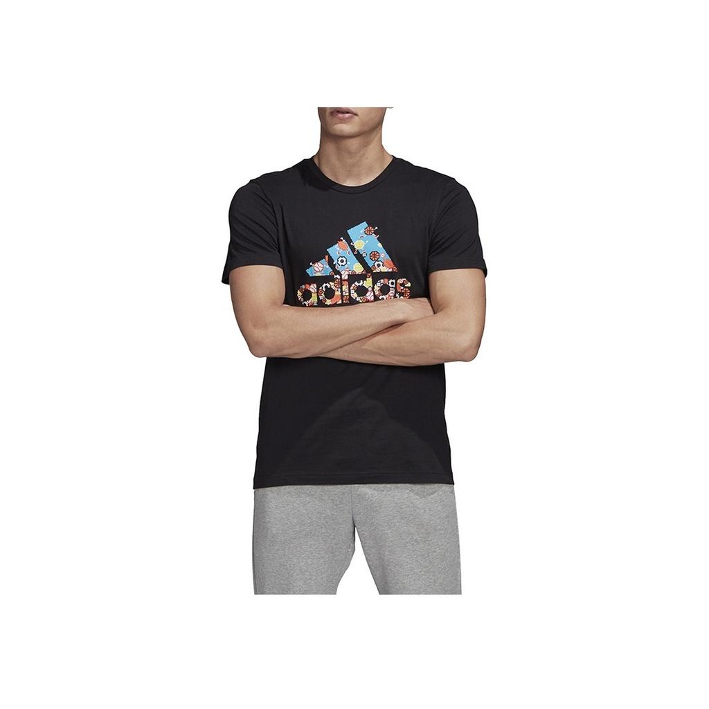 Adidas 8-Bit Badge Of Sport Printed Breathable Short Sleeve T-Shirt Men Tops Black FN1745