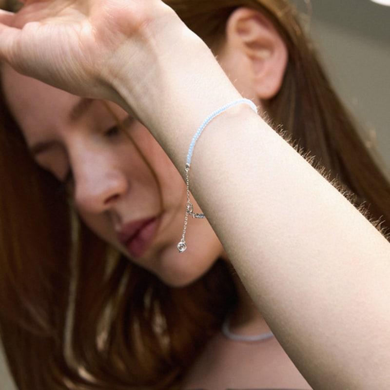 PAIGEFLYNN JEWELRY [925 Silver] Blue Cielo Bead Bracelet
