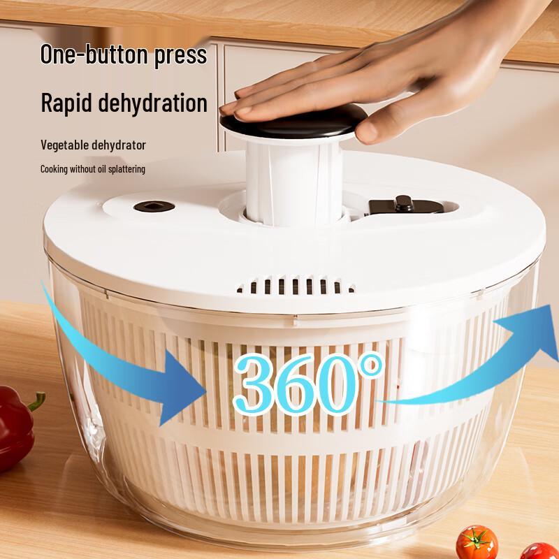 Manueller Salatschleuder mit Mitteldrücker