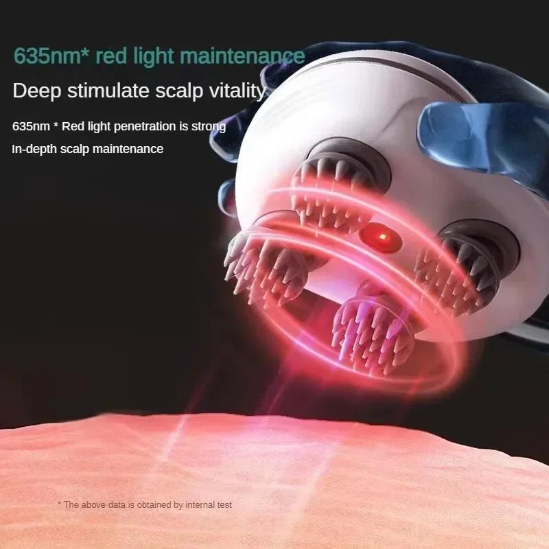 Multi functional head massager, red light therapy for stress relief, body massage, muscle tension relief, fatigue massage tool