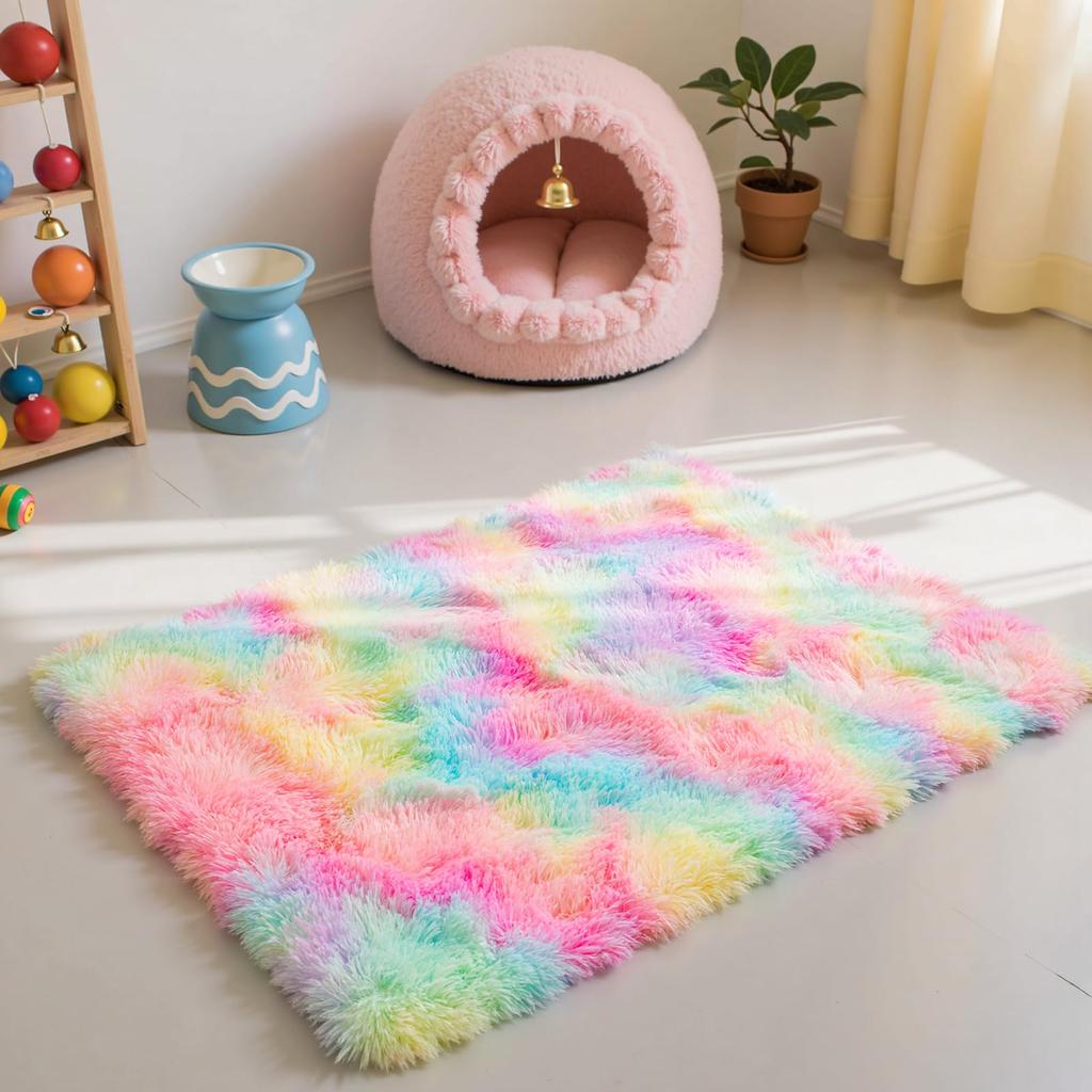 VIKAMA Shaggy Pile Entrance Carpet Soft Bedroom Dorm Bedside Rug Indoor Area Floor Mats Bathroom Doormat Home Decoration