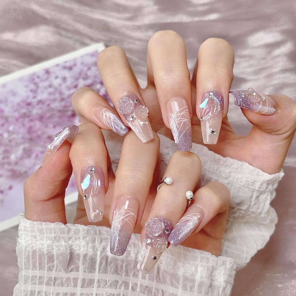 Shimmering Handcrafted Nail Art Xs-l Sizes Star Pattern