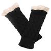 Winter Women Fashion Lace Trims Fingerless Knitted Mitten Wrist Warmer Gloves