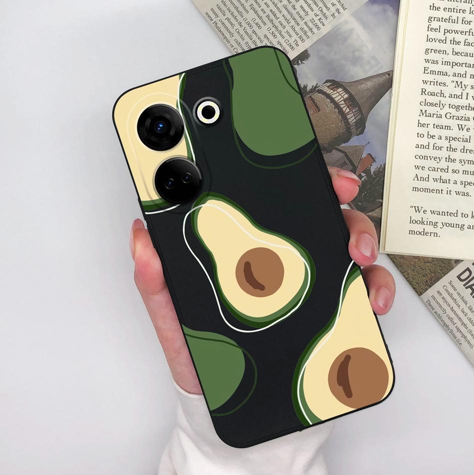 For Tecno Camon 20 Pro 4G 5G Phone Cases Cute Design Matte Silicone Shockproof Black Cover For Tecno Camon20 20Pro Bumper Capa