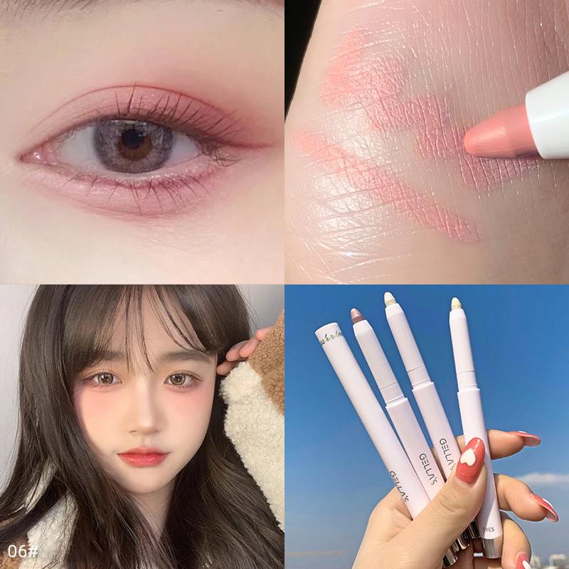 

Алмазный карандаш шелкопряда, блестящие матовые тени для век, карандаш для макияжа, хайлайтер для лица, долговечный карандаш для подводки глаз белого розового золота 6#