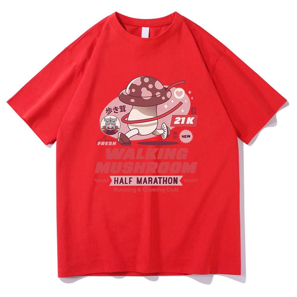 Delicious in Dungeon Walking Mushroom Marathon T Shirts 2024 Fashion Unisex Dungeon Meshi TShirt Vintage Anime Senshi Cotton Tees S