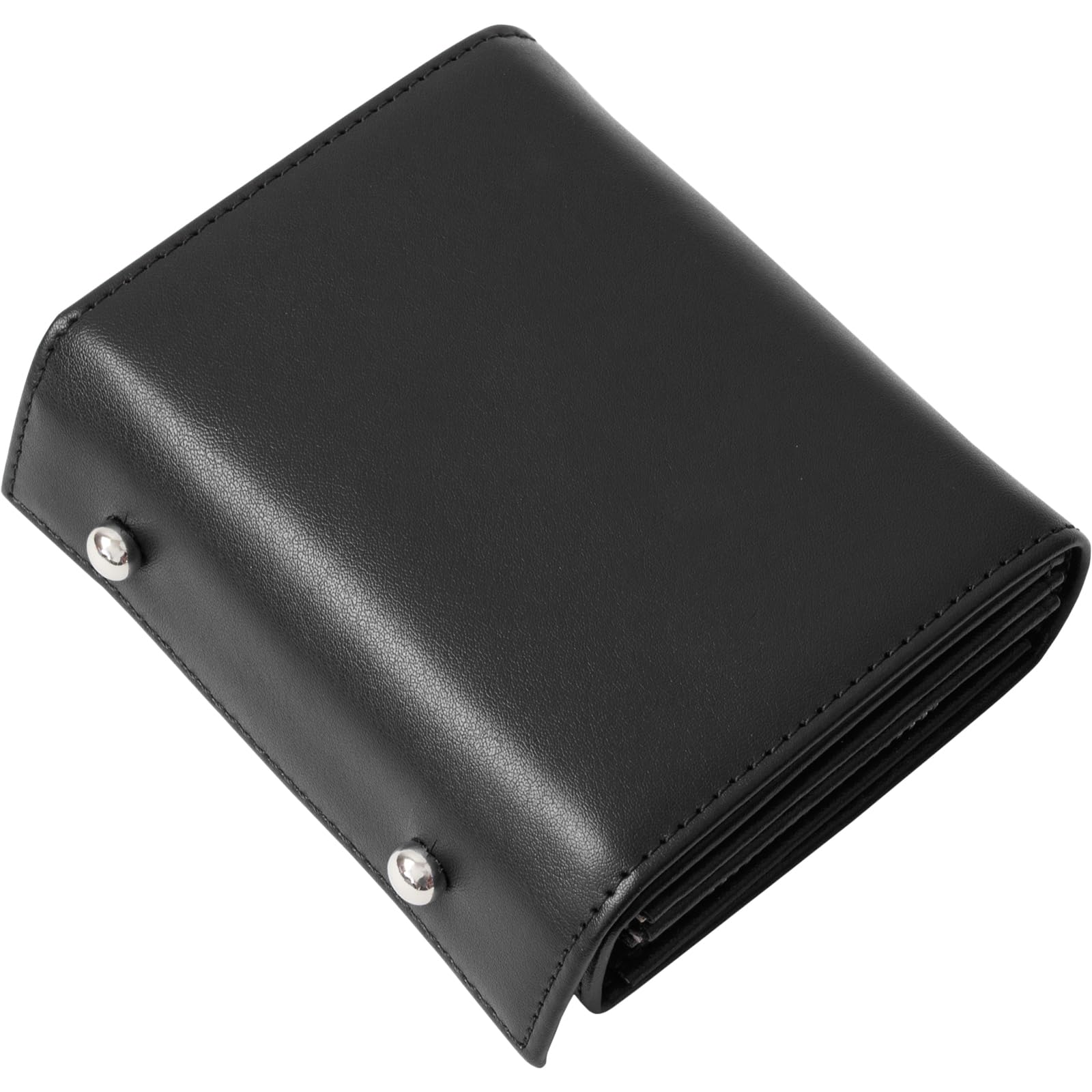 

Dom Teporna Кожаный кошелек бифолд большой вместимости, компактный черный мужской L-образной формы на молнии, размер, чёрный