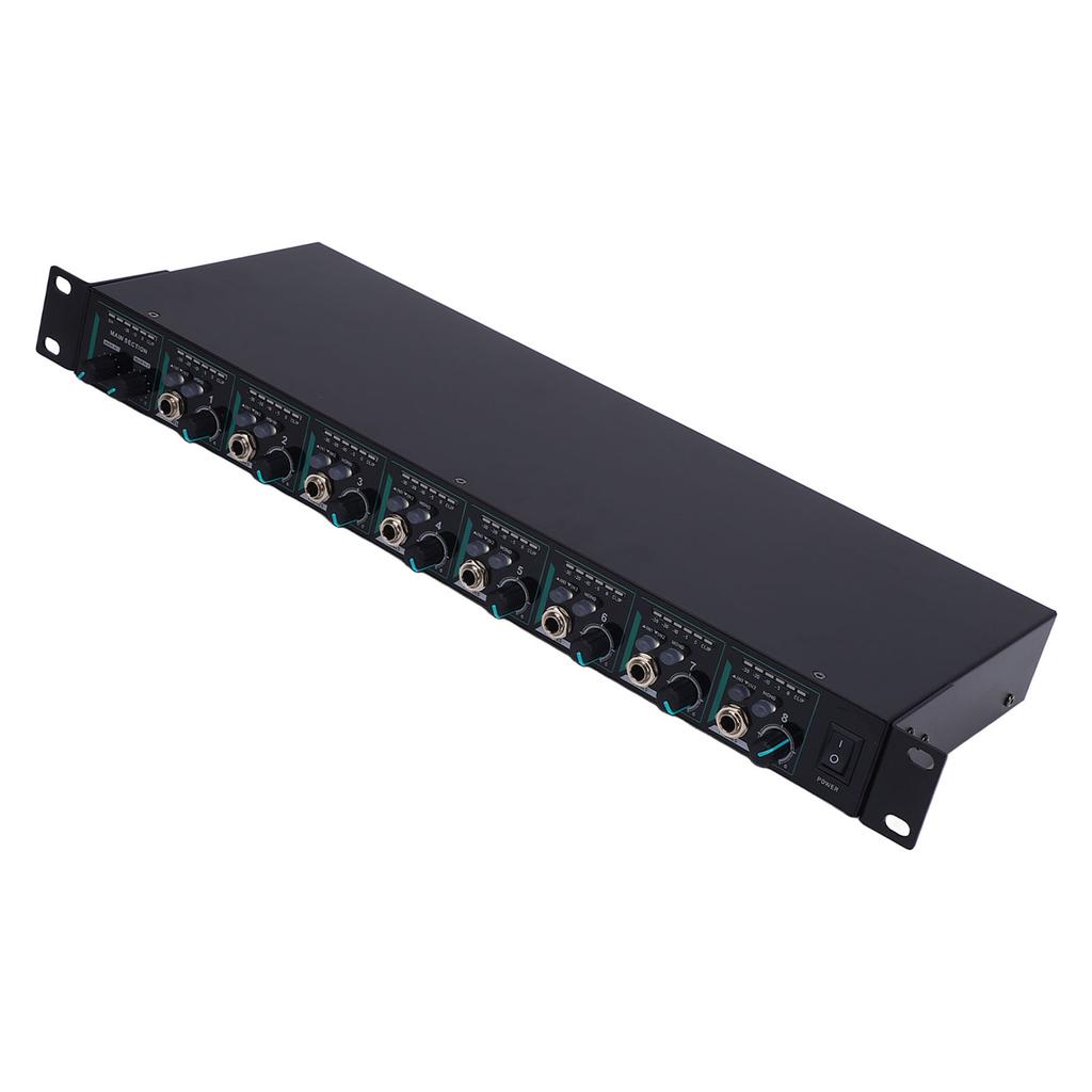 8 Channel Headphone Amplifier Multi Port Stereo Audible Splitter for 1 4 and 1 8 Inch Earphones Studio Live Performance