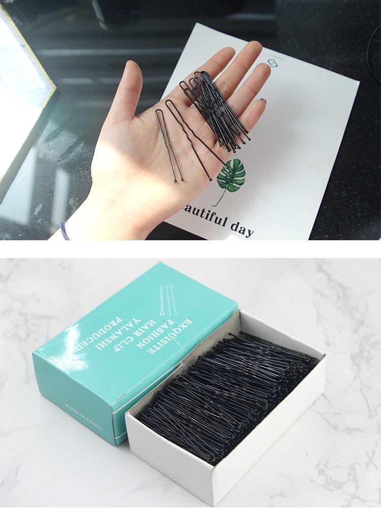 500g Black U-Shaped Hair Clips for Styling & Thickening - Ideal for Photo Studio & Makeup Artist Use.