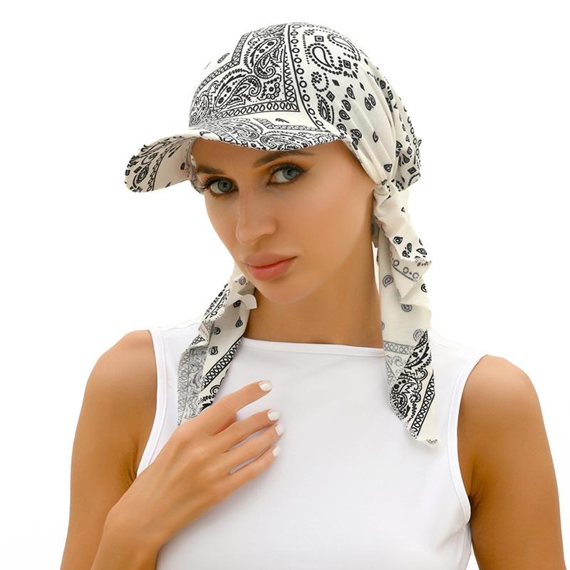 Trendige bedruckte muslimische Hijab-Kappen mit Schirm Damen Baseballkappe Kopfbedeckung Ramadan Damenmode Turban Haube