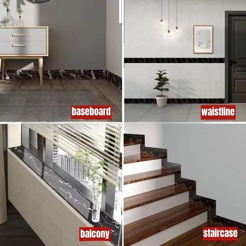 1PC 5mx10cm Self Adhesive Skirting Board Thickening Flexible Foam Wall Stickers Waistline Tape with Aluminum Foil Bottom