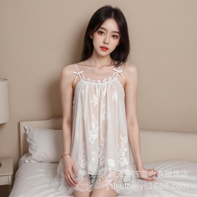 Large size catties can wear sexy underwear, sexy temptation lace suspender set, nightdress home