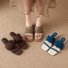 Retro Ethnic Style Slippers for Women In Summer Wearing 2025 New Tassel Vacation Square Toe Fashion Slippers