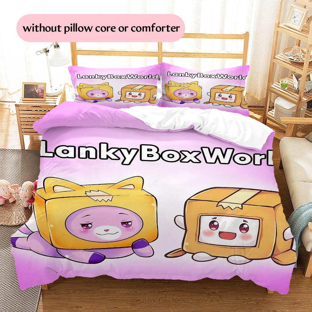 LankyBox  Pattern Bedding Quilt Set  Home Decoration  Gift (1 * duvet cover + 2 * pillowcase  without core)