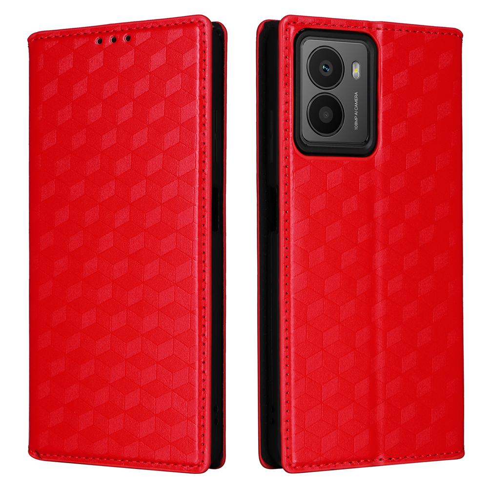 For HMD Fusion 5G Wallet Case Rhombus Imprinted Leather Phone Cover