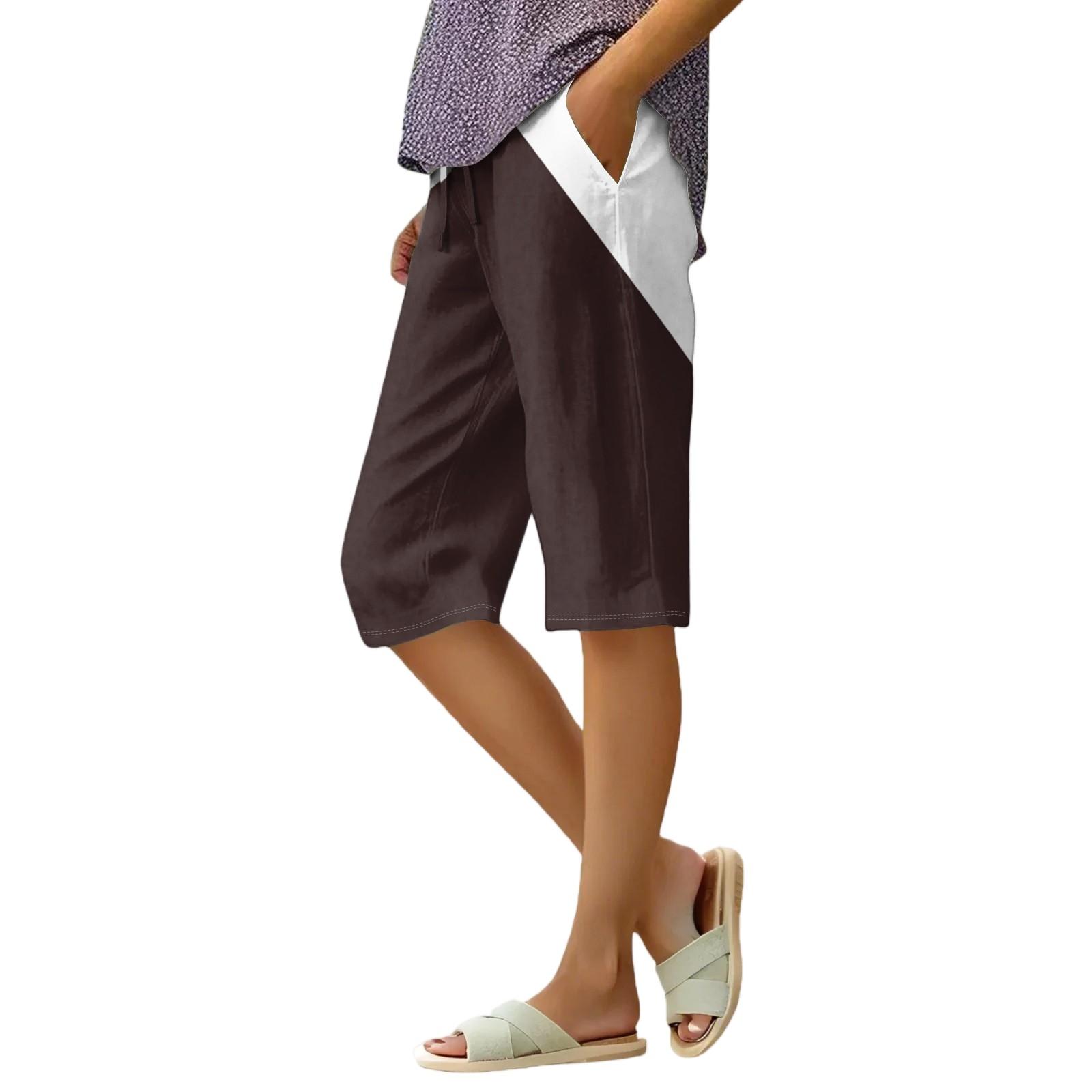 

Женские летние градиентные цветные легкие свободные повседневные шорты длиной до колена с карманами XXL чёрный