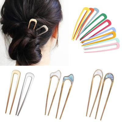 Neue Haarspangen Japan Haarnadeln Haarstäbe Damen Haarspange Schlichtheit Bunt U-Form Mädchen Haarstäbe Haarschmuck