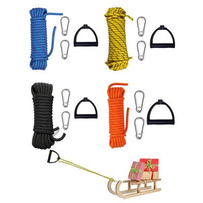 Water Skiing Rope with Handle & Carabiner Buckle Nylon Tow Rope Sled Cart Pull Rope Wakeboard Rope Water Sport Line