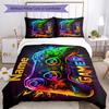 3pcs Custom Name Game Controller Bedding Set Duvet Cover Closure Includes 1 Duvet Cover & 2 Pillowcases, Soft and Comfortable for All Seasons.