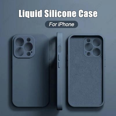 Luxury Liquid Silicone Phone Case For Apple iPhone 16 15 14 13 12 11 Pro Max Soft Case Shockproof Bumper Cover Phone Accessories