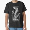 The Tower Major Arcana Skeleton Tarot Cards Classic T Shirt Vintage Comfortable Streetwear Top For Everyday Wear Stylish