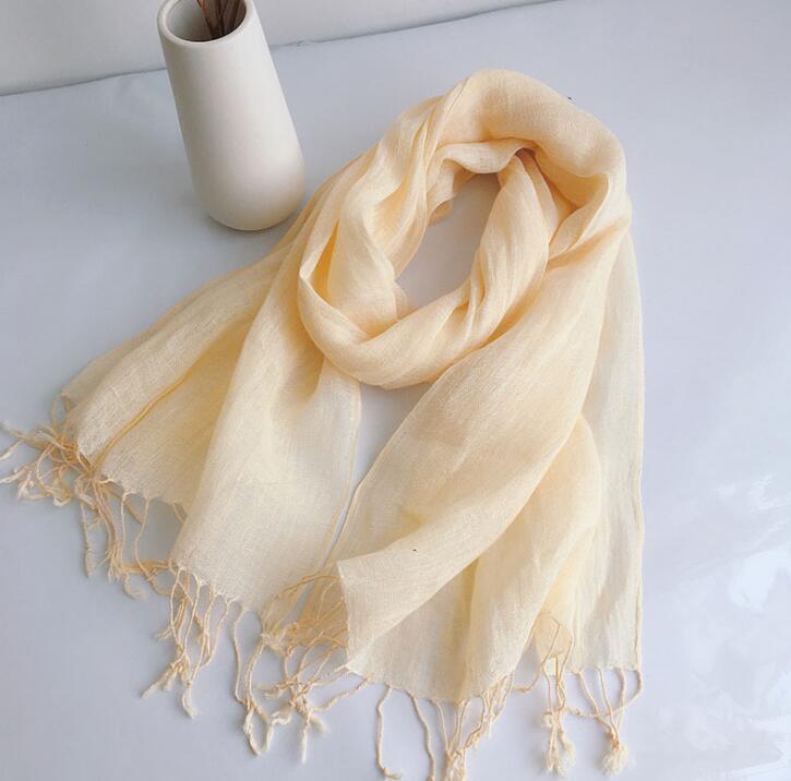 100% Linen New Spring and Autumn Unisex Scarf Echarpe Muslim Hijab Foulard Shawls Tie Dye Scarves Women/Men Sjaal Scarfs