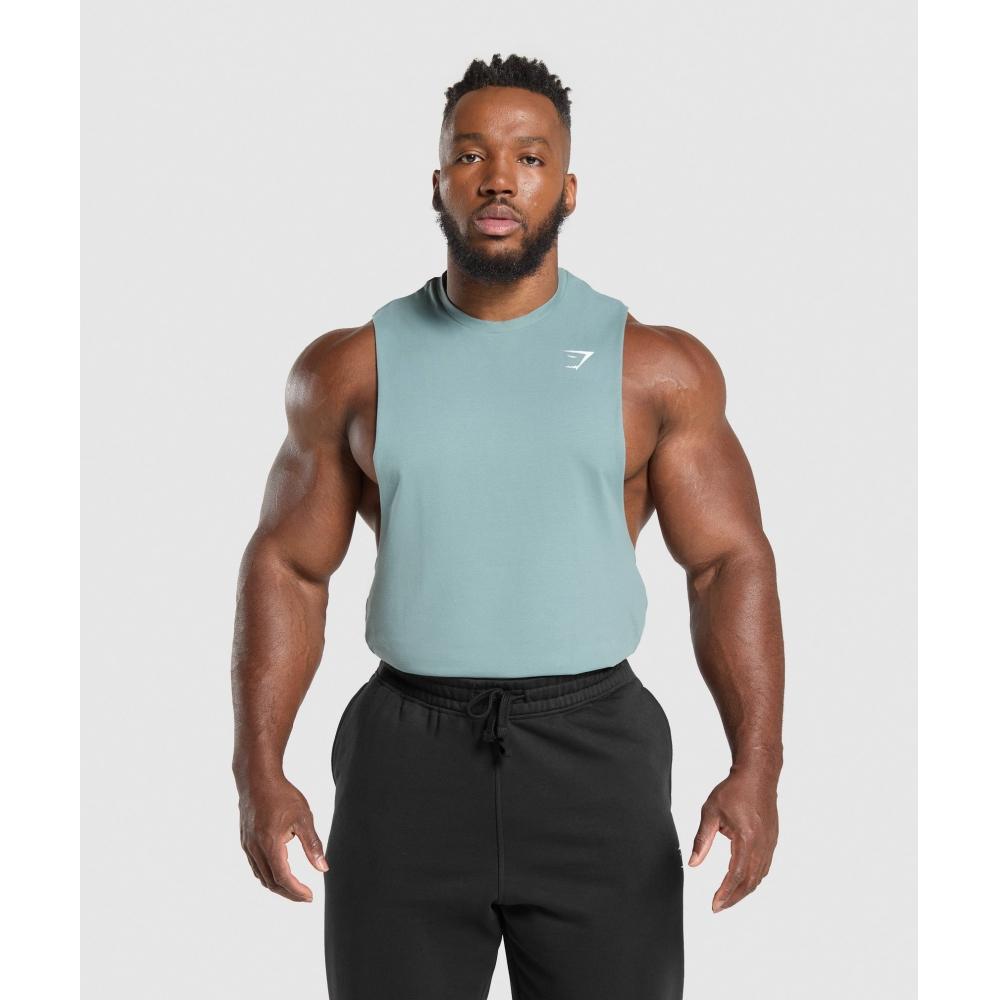 

Gymshark Critical Drop Arm Tank Celeste Blue A1a2r Udbp XS