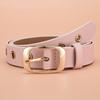 1 peça Cinto Novo Feminino Moda Cinto de Ilhós de Metal Sem Furos Cinto Vazado de Couro PU Combinado com Jeans Cinto para Homens e Mulheres
