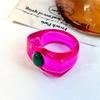 Fashion Simple Inlaid Colorful Y2k Resin Ring Women Sweet Cute Ins Birthday Party Hip Hop Commemorative Jewelry Rings Gift Women
