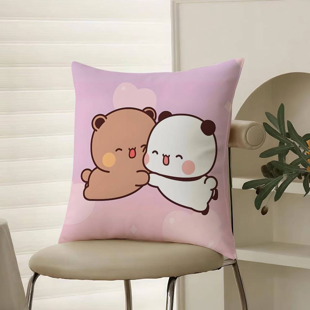 Cute Cartoon Characters Bubu & Dudu Pillow Case Comfort Sofa Bed Silky Elegant Invisible Zipper Decorative Cushion Cover