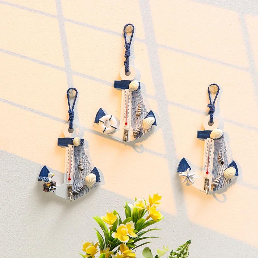 1 Stück - Kleines Thermometer L Anker Mediterraner Stil Kreative Handarbeit Kinderzimmer Wanddekoration