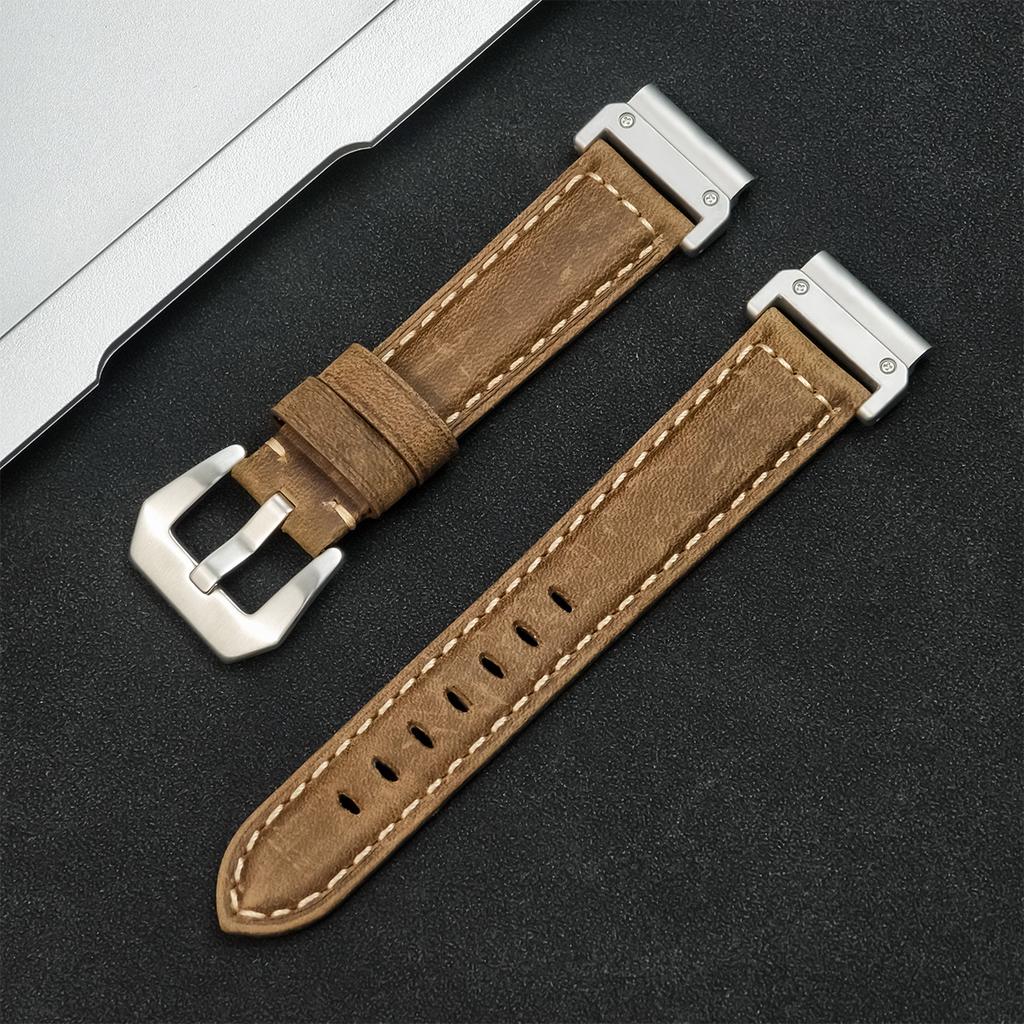 Quickfit 26mm 22mm Strap for Garmin Epix Pro 51mm 47mm Tactix 8 7 Pro Fenix 8 7 7X Enduro3 Genuine Leather Watchband Accessories
