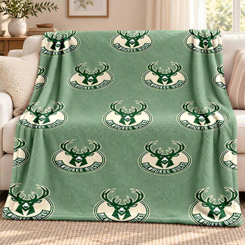 Milwaukee Bucks Decke Flanelldecke Weiche Gemütliche Plüschdecke für Sofa Bett Leichte Heimdekoration Outdoor Camping