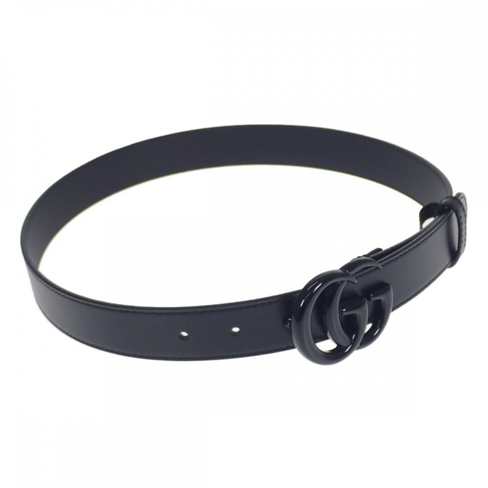 Gucci 414516_18YXV_1000 pasek czarna skóra męski