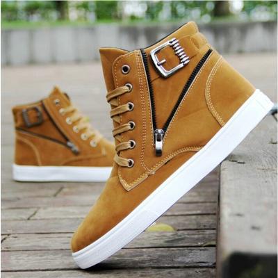 Mode Herbst Winter High Top Männer Knöchel schuhe Stiefel Leinwand Casual Schuhe Männlichen Schuhe ZIP schnalle Wohnungen turnschuhe schuhe 2024