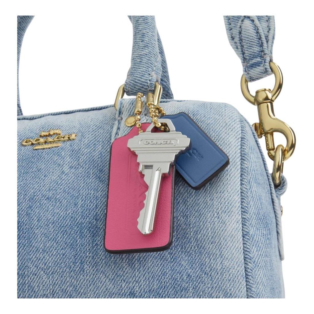 Coach Llavero con Logo Rowan 17 Firma Correa de Hombro Desmontable Ajustable Cierre de Cremallera Bolso Boston de Algodón Bolso Cruzado Mini CDY30-IMNIM