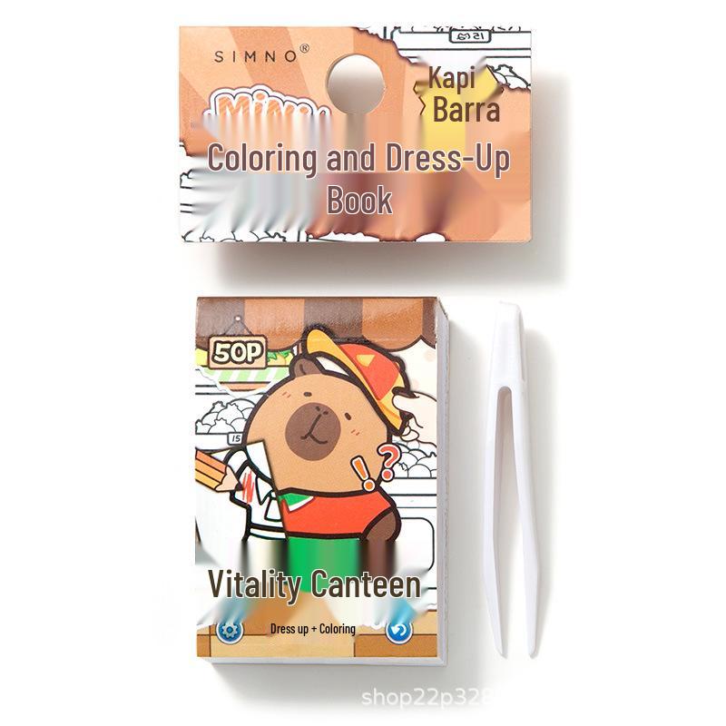 Capybara MINI Dress-Up Sticker Bean Book - Cute Cartoon Creative Journal Seals