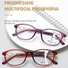 Fashion Progressive Multifocal Reading Glasses Women Anti-blue Light Eyeglasses Prescription Spectacles Diopter +1.0to+4.0