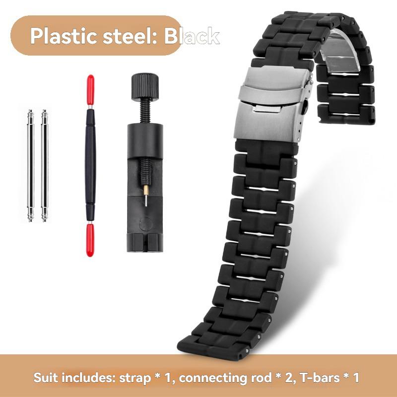 JEDENDla zegarka Casio PROTREK Pasek PRW-600/PRW-60/50/70 Solidna Stal Nierdzewna Pasek Łańcuszkowy Męski 23mm Metalowa Opaska BransoletkaMN