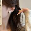 925 Sterling Silver Shell Pearl Piercing Woman Luxury Earrings High Quality Vintage Chrome Jewelry Accesories Prevent Allergies