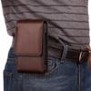 Solid Color Cell Phone Belt Pouch Flip Case Leather Belt Clip Dual Pouch  Mobile Phone