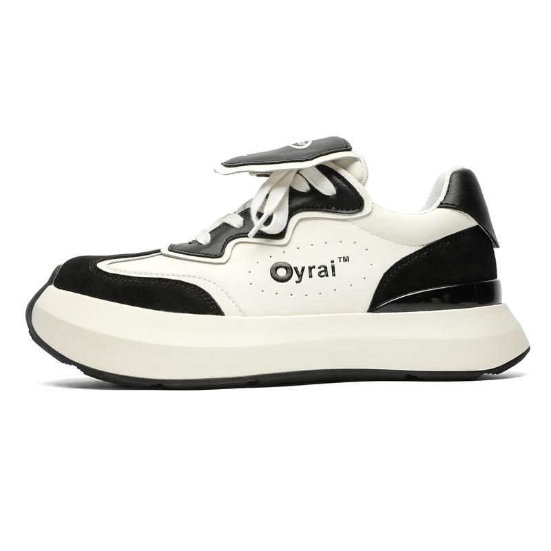 

Hight Quality Street Sport Style Genuine Leather Flat Sneakers For Men s Original Design White Casual Height Increasing Shoes 44
