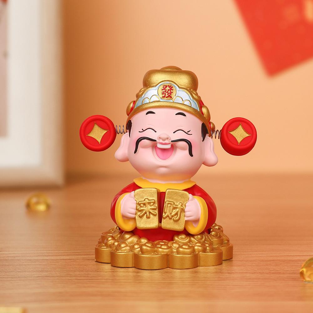 

Feng Shui Wealth God Resin Figurine With Spring Balance For Home Office Decor Red A