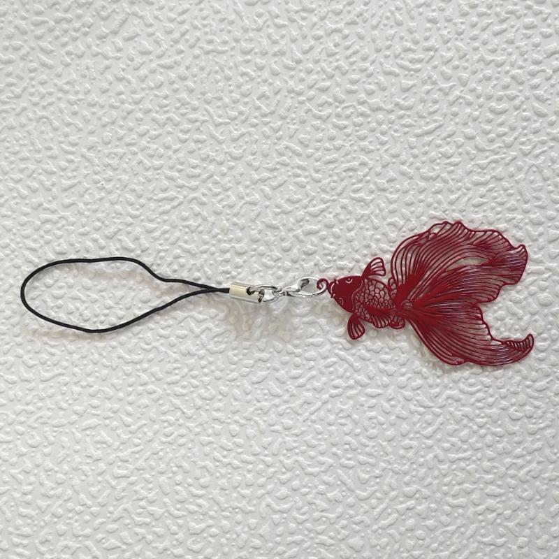 Fashion Hollow Small Fish Pendant Phone Straps Lanyard Pocket Keychain Strap Backpack Charm Car Keys Decoration Chain