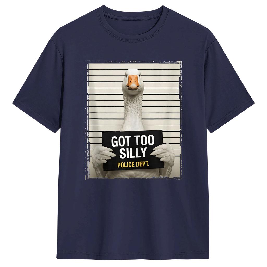 Got Too Silly Funny Goose Pun Goose TShirt Summer Harajuku TShirts Pure Cotton Crew Neck Plus Size Tees ShortSleeved Tops