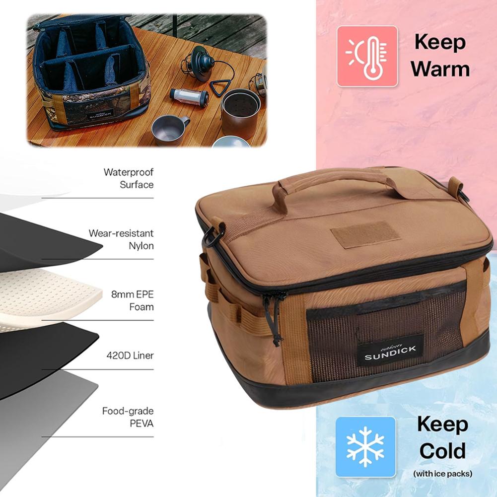 Oxford Camping Storage Bag Picnic Camping Organizer Bag Heavy Duty Crossbody Bag for Outdoor Hiking Camping Cookware Travel Car