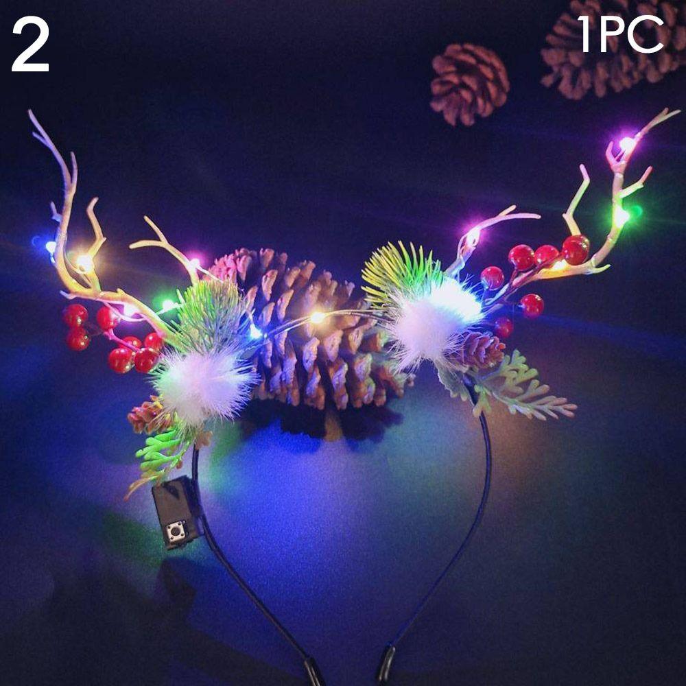 

Girls Wedding Luminous Hairband Pearl Crown Flower Light Up Headband Christmas Party Decoration Glowing LED Wreath