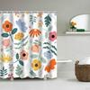 Shower Curtain Decoration Polyester Fiber W 71 x H Washable Abstract Drying Modern Bath Curtains