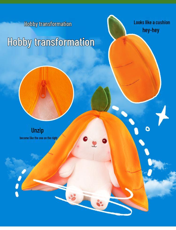 Strawberry Rabbit Plush Toy: Cute Doll Pillow & Birthday Gift for Girls
