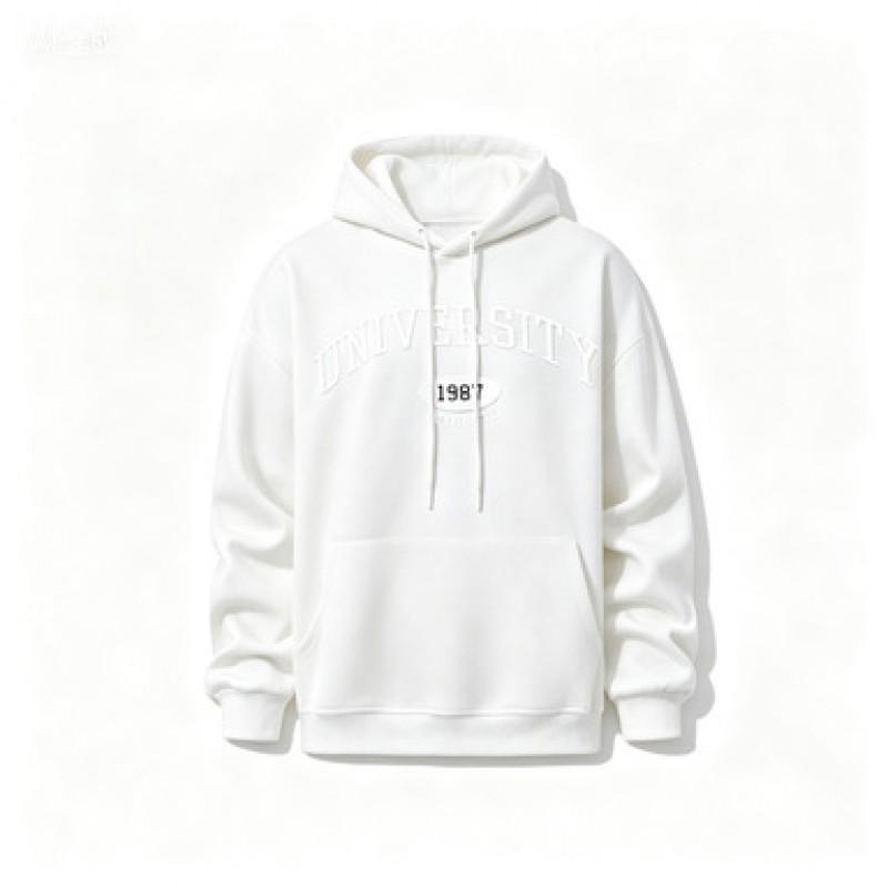 Mens Hooded Sweatshirt 2026 Loose Fit Print Casual Pullover Top